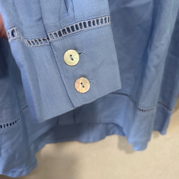 Soft Surroundings Sally Shirt Linen Blend Soft Blue - Picture 3 of 6